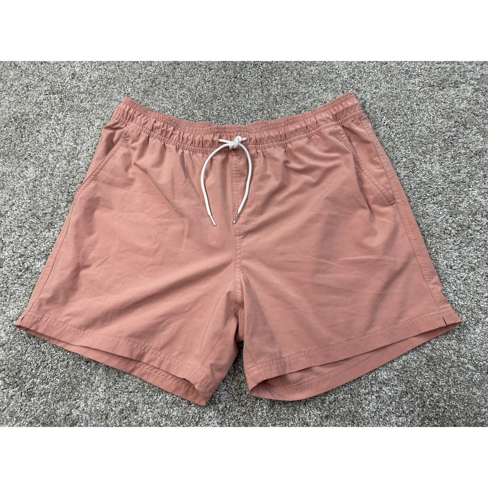 RSQ Shorts Mens XL Nylon Swim Trunks Drawstring‎ Elastic Waist- Coral Orange